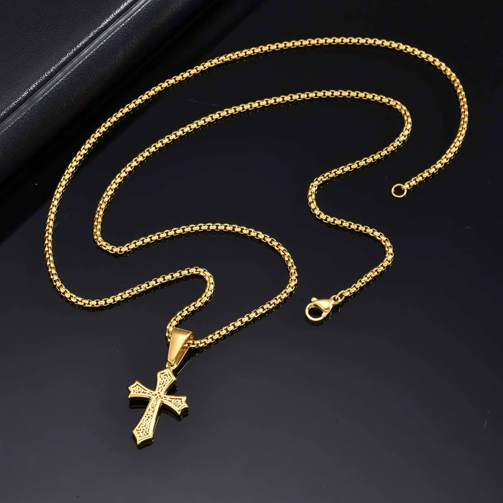 Fleur cross pendant necklace for men – view 6