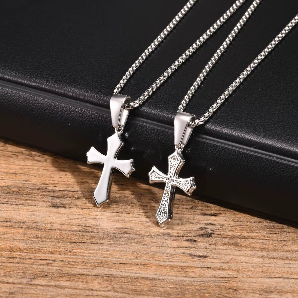 Fleur cross pendant necklace for men – view 7