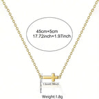 Dainty sideways cross necklace in gold or silver – view 5