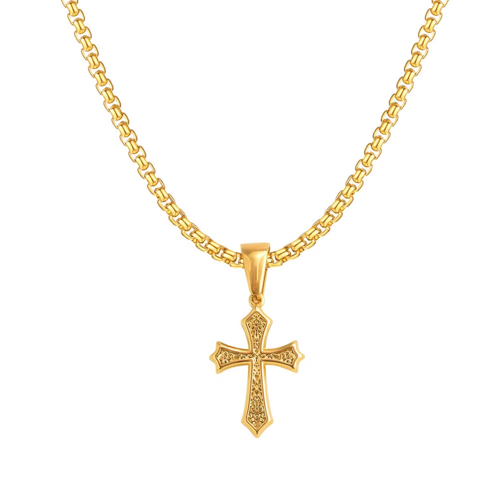 Fleur cross pendant necklace for men – view 9