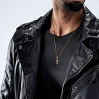 Fleur cross pendant necklace for men – view 4