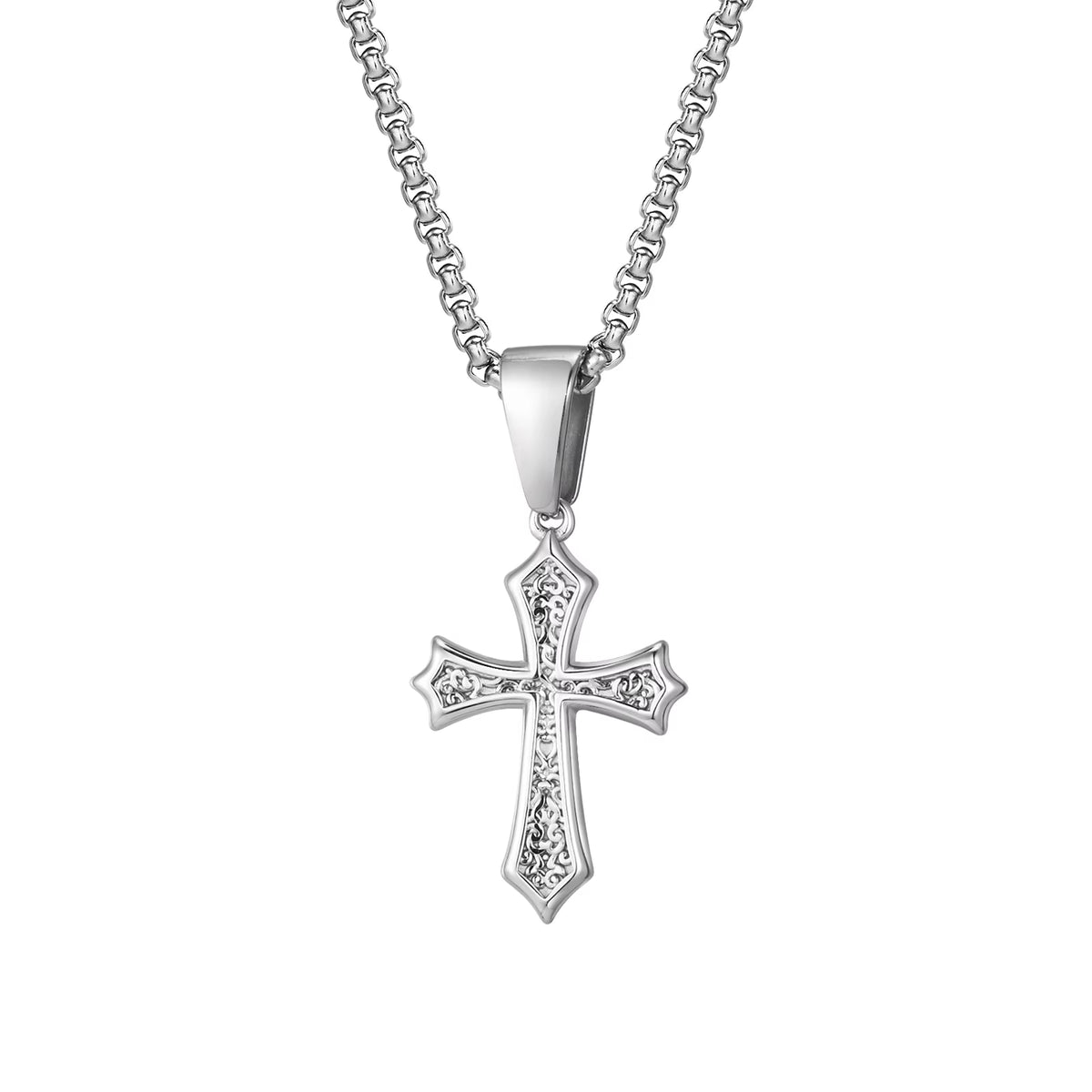 Fleur cross pendant necklace for men | Christian jewelry by Lunavrie