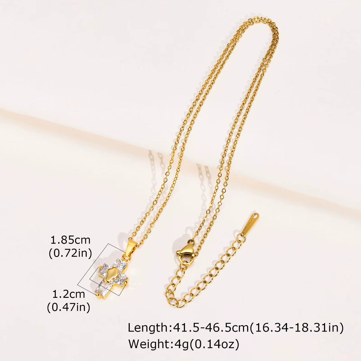 Gold-plated zircon cross pendant necklace | Christian jewelry by Lunavrie